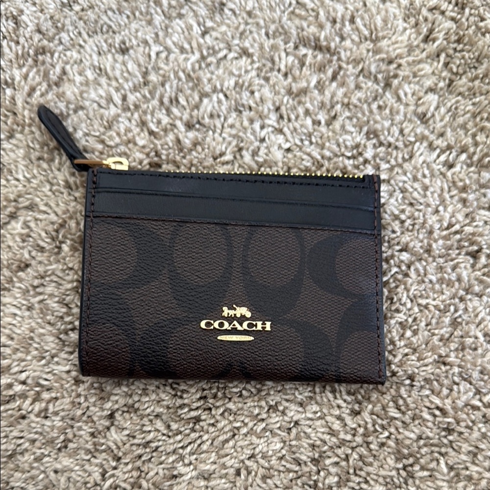 Coach Brown and Black Card Holder